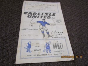 CARLISLE  UNITED  v  NORTHAMPTON TOWN    1958/9   SEPTEMBER 9th for sale on Ebay