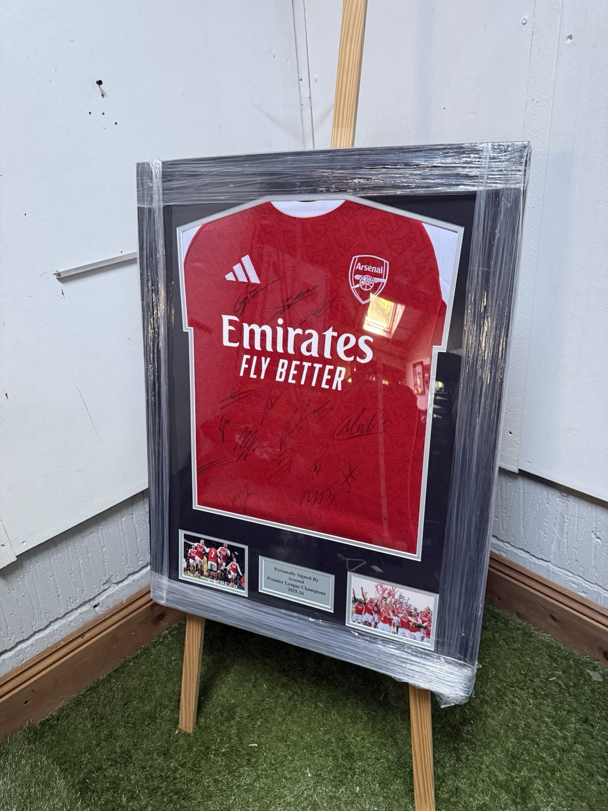Framed Champions Arsenal FC 2025/2026 Squad Signed Shirt With COA for sale on Ebay