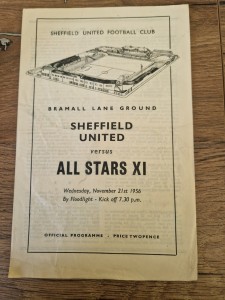 1956  SHEFFIELD UNITED v ALL STARS XI  FOOTBALL PROGRAMME for sale on Ebay