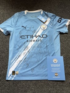 Manchester City Signed 25/26 Jersey Erling Haaland Semenyo Cherki + OFFICIAL COA for sale on Ebay