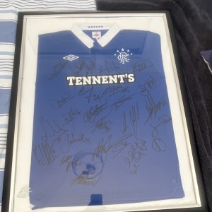 Umbro Rangers FC Tennent's Signed Football Shirt Framed Display 2010-11 SPL for sale on Ebay