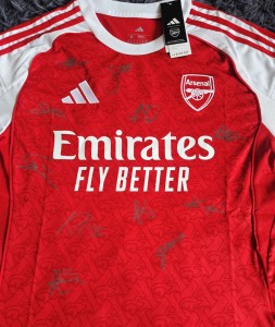 Genuine Hand Signed Arsenal FC Home Shirt - Rice, Saka Etc **Relisted** for sale on Ebay