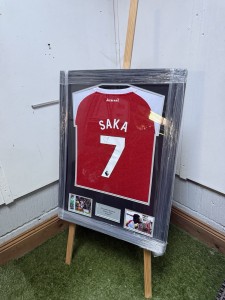 Bukayo Saka Hand Signed And Framed Arsenal Football Shirt With COA for sale on Ebay