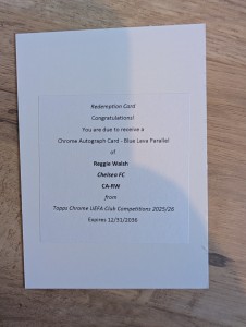 Reggie Walsh Blue Lava Auto /150 Redemption 25/26 Topps Chrome Chelsea for sale on Ebay