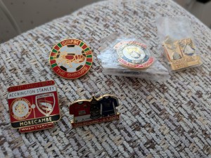 5 x Different badges involving Morecambe FC Excellent condition  for sale on Ebay
