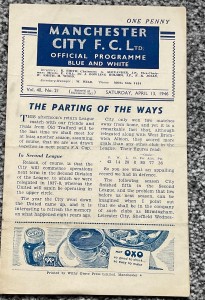 Manchester City v Manchester United 1945/46 for sale on Ebay