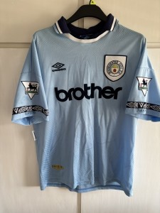 Manchester City 93-95 Home Shirt XL - Original for sale on Ebay