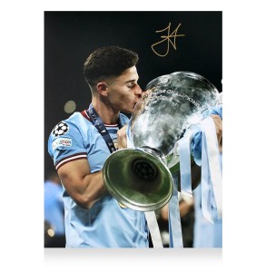 Julian Alvarez Signed Manchester City 2023 UCL Winner Photo COA (eBay Live 5/27) for sale on Ebay
