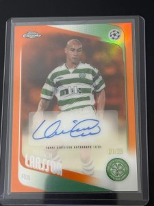 Topps Chrome UCC Henrik Larsson Auto 1/25 (BOOK END) Celtic Legend Auto for sale on Ebay