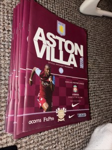 18 Aston Villa Programmes 2010/11 Premier League Europa League Pre Season for sale on Ebay