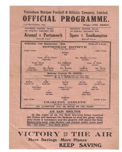 TOTTENHAM HOTSPUR v CHARLTON ATHLETIC 1943-4 for sale on Ebay
