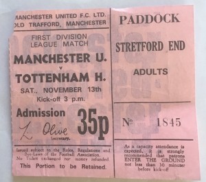 Manchester United V Tottenham Hotspur 1971-72 Rare Ticket Stub (13/11/71) for sale on Ebay