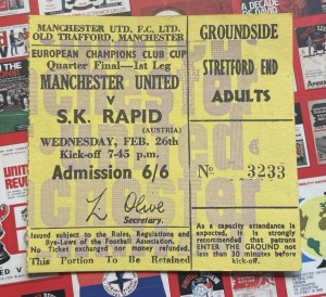 Manchester United v SK Rapid Vienna 1969 European Cup Ticket Stub Very Rare for sale on Ebay