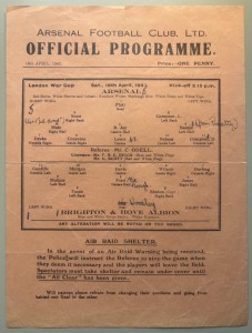 1941/42 Arsenal v Brighton & Hove Albion London War Cup for sale on Ebay