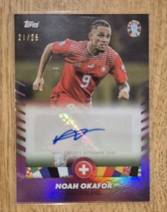 Noah Okafor Switzerland and Leeds Topps Euro 2024 Autograph numbered 21/25 for sale on Ebay