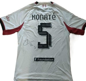 Hand Signed Ibrahima Konate Liverpool Name & Number 5 Away Shirt & COA (2) for sale on Ebay