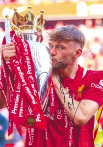 Conor Bradley Liverpool Kissing Premier League Hand Signed A3 Photo & COA (2) for sale on Ebay