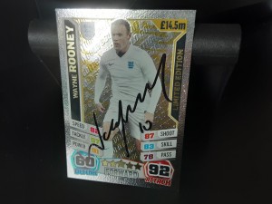 WAYNE ROONEY - ENGLAND Hand Signed Attax WORLD CUP 2014 Football trade card for sale on Ebay