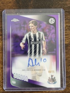 25-26 Topps Chrome UCC Anthony Gordon Purple Refractor Auto 40/75 Newcastle Utd for sale on Ebay