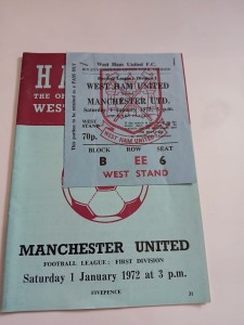 West Ham V Manchester United Ticket & Programme 1972 for sale on Ebay