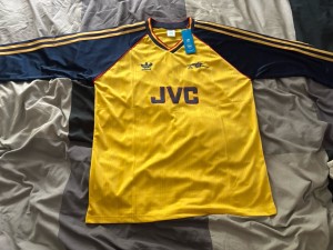 Replica Arsenal Away Shirt XXL From The 1989 Long Sleeves Retro Tags for sale on Ebay