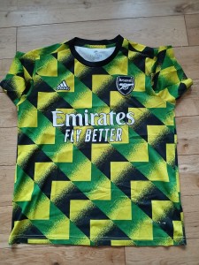 ARSENAL PRE MATCH YELLOW/GREEN/ SHIRT FOOTBALL SHIRT for sale on Ebay