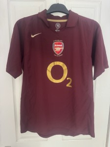 Vintage Arsenal 2005/2006 Highbury Burgundy Home Football Shirt - Size medium for sale on Ebay
