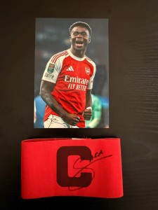 Bukayo Saka of England & Arsenal Signed Captain Armband with Photo & COA for sale on Ebay