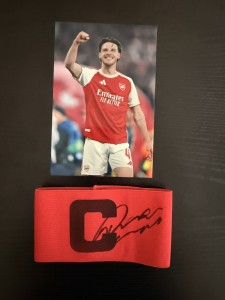 Declan Rice of England & Arsenal Signed Captain Armband with Photo & COA for sale on Ebay