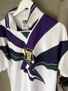 Scotland Retro Score Draw 1996 Away Shirt. XL 48 Inch Chest. Virtually Unworn for sale on Ebay