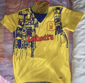 COPA Nottingham Forest Away Yellow Football Shirt Short Sleeves for sale on Ebay