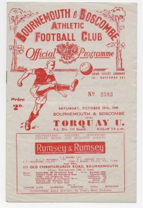 1949/50 Division 3 South - BOURNEMOUTH & BOSCOMBE v. TORQUAY UNITED for sale on Ebay