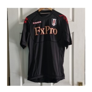 Kappa Fulham Away Short Sleeve Football Shirt Adults L Black FxPro for sale on Ebay