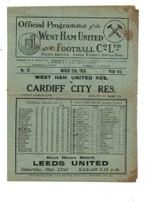 West Ham United Res v Cardiff City Res 1929 - 1930 for sale on Ebay
