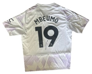 BRYAN MBEUMO Hand Signed 2025/26 Manchester United Away Football Shirt COA for sale on Ebay