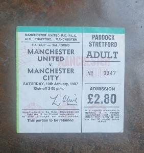 Manchester United v Manchester City Rare Ticket- FA Cup Third Round 1987 for sale on Ebay