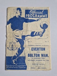 1946 EVERTON v BOLTON WANDERERS FOOTBALL PROGRAMME @GOODISON PARK for sale on Ebay