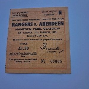 Scottish League Cup 1978-79 Semi Final And Final Tickets for sale on Ebay