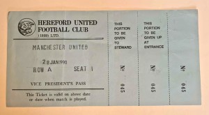 Man Utd Ticket Stub 1990 FA Cup Hereford United v Manchester United Full Ticket for sale on Ebay