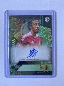 Leny Yoro Auto /99 Topps UCC Gold Current Stars Green Manchester United RC for sale on Ebay