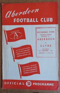 1955/56  ABERDEEN v CLYDE  SCOTTISH LEAGUE DIVISION 'A'  05/11/1955 for sale on Ebay