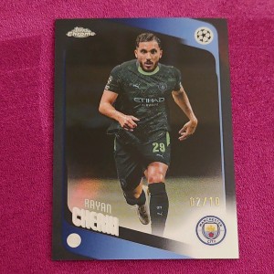 Topps Chrome UCC 25-26 Rayan Cherki /10 Black Refractor Manchester City for sale on Ebay