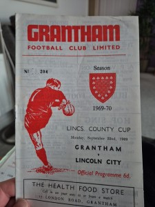 Grantham Town V Lincoln City Lincs County Cup 22nd September 1969 for sale on Ebay