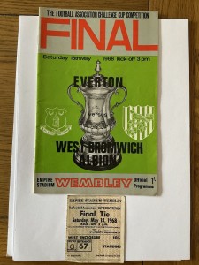 EVERTON v WEST BROMWICH ALBION FAC Final 1968 Plus TICKET & AUTO. for sale on Ebay