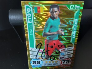 SAMUEL ETO'O - CAMEROON Hand Signed Attax WORLD CUP 2014 Football trade card for sale on Ebay
