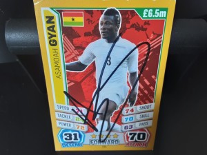 ASAMOAH GYAN - GHANA Hand Signed Attax WORLD CUP 2014 Football trade card for sale on Ebay