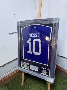 Framed Signed Lionel Messi 2022 Argentina Away Shirt COA for sale on Ebay