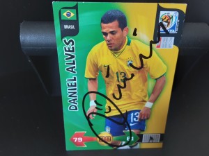 DANI ALVES - BRAZIL Hand Signed Panini WORLD CUP 2010 Football trade card for sale on Ebay