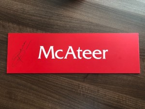 Jason McAteer Signed Changing Room Name Plaque for sale on Ebay