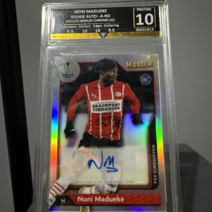 Topps Merlin Noni Madueke Rookie AutoPristine 10 Arsenal Premier League Winner!! for sale on Ebay